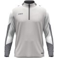 JAKO Long Sleeve Zip Top Dynamic (recycled polyester, elastic material) light grey/white/grey men's
