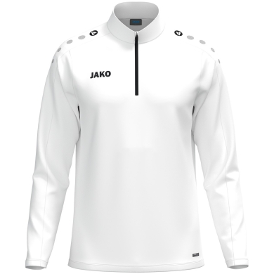 JAKO Long Sleeve Shirt Ziptop One (100% recycled Polyester, inner side made of Micro-Fleece) white Children