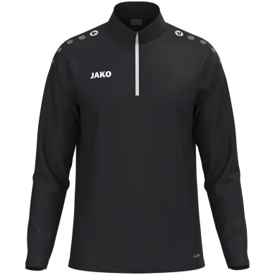 JAKO Long Sleeve Zip Top One (100% recycled Polyester, inner side made of Micro-Fleece) black children