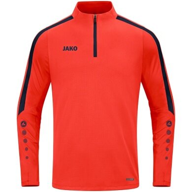 JAKO Long Sleeve Zip Top Power (recycled Polyester, highly elastic) orange/navy Men
