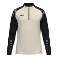JAKO Long Sleeve Shirt Ziptop Sonic (recycled polyester, soft feel) beige/black men's