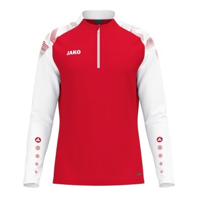 JAKO Long Sleeve Shirt Ziptop Sonic (recycled Polyester, soft feel) red/white Men's