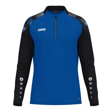 JAKO Long Sleeve Shirt Ziptop Sonic (recycled polyester, soft feel) royal blue/black men's