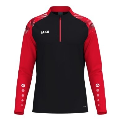 JAKO Long Sleeve Shirt Ziptop Sonic (recycled Polyester, soft feel) black/red Men's