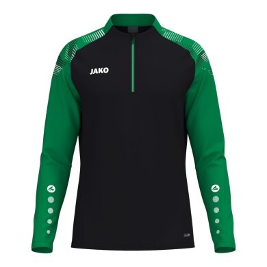 JAKO Long Sleeve Shirt Ziptop Sonic (recycled polyester, soft feel) black/green men's