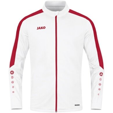 JAKO Polyester Jacket Power (100% recycled Polyester) white/red Kids