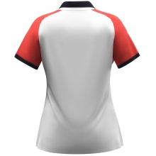 JAKO Sport Polo Dynamic (100% recycled Polyester) white/coral red/navy blue ladies