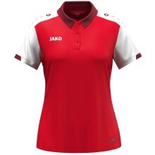 JAKO Sport Polo Dynamic (100% recycled Polyester) red/white/dark red Ladies
