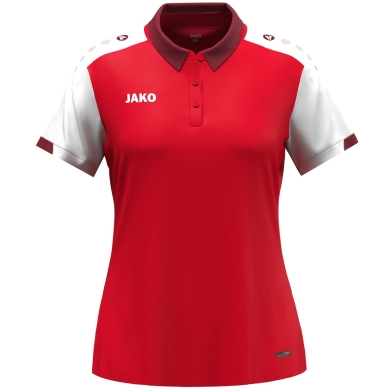 JAKO Sport Polo Dynamic (100% recycled Polyester) red/white/dark red Ladies