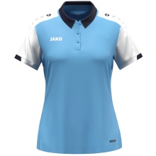 JAKO Sport Polo Dynamic (100% recycled Polyester) sky blue/white/navy blue ladies