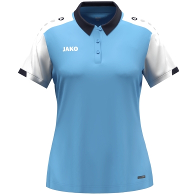 JAKO Sport Polo Dynamic (100% recycled Polyester) sky blue/white/navy blue ladies