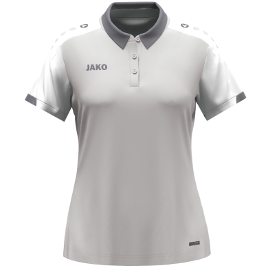 JAKO Sport Polo Dynamic (100% recycled Polyester) light grey/white/grey Ladies
