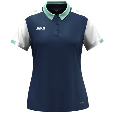 JAKO Sport Polo Dynamic (100% recycled Polyester) navy blue/white/mint green ladies