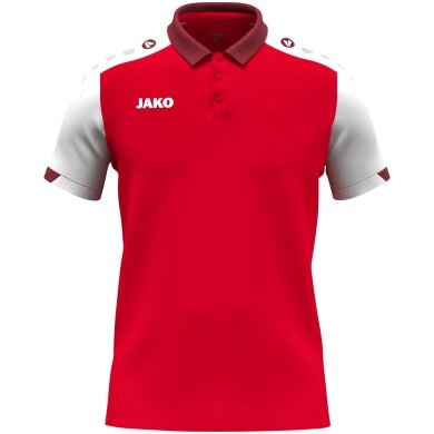 JAKO Sport Polo Dynamic (Polyester Mini Piqué) red/white/dark red men's