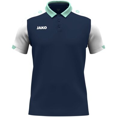 JAKO Sport Polo Dynamic (Polyester Mini Piqué) navy blue/white/mint green men's