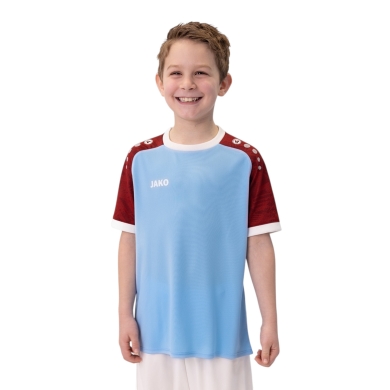 JAKO Sports T-shirt Jersey Iconic (Polyester Interlock) sky blue/wine red children