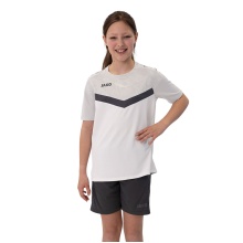 JAKO Sport T-shirt Iconic (Polyester Micro Mesh) white/light grey/charcoal grey children