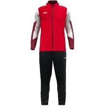 JAKO Training Suit Polyester Dynamic (Jacket and Trousers, sporty cut) red/white/dark red Children