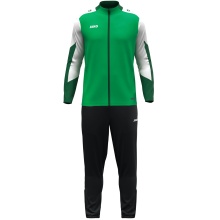 JAKO Training Suit Polyester Dynamic (Jacket and Trousers, sporty cut) green/white/dark green children