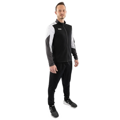 JAKO Training Suit Polyester Dynamic (Jacket and Trousers, sporty cut) black/white/anthracite grey Men's