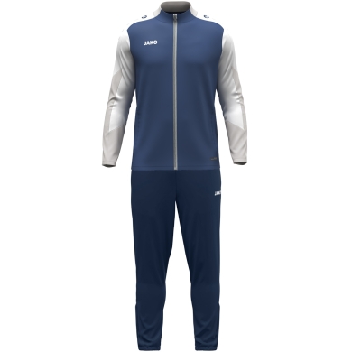 JAKO Polyester Dynamic Tracksuit (Jacket and Trousers, sporty cut) midnight blue/white/light grey Children