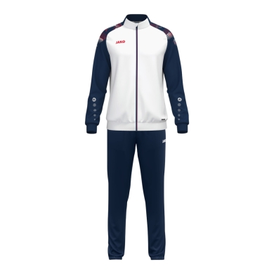 JAKO Tracksuit (Polyester Suit) Sonic - 100% recycled Polyester - white/navy blue/red Boys