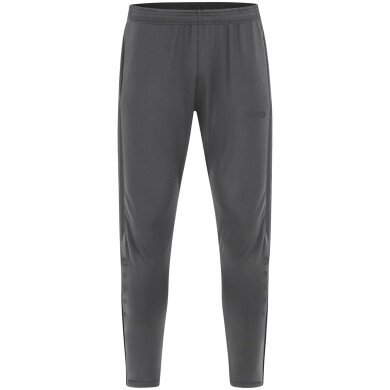 JAKO Power Training Trousers (Stretch Knit Polyester, Side Pockets with Zipper) Long Anthracite Grey Kids