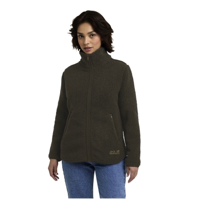 Jack Wolfskin High Curl Fleece Jacket (warm, breathable) dark green ladies