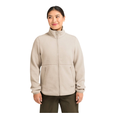 Jack Wolfskin Lite Curl Full-Zip Fleece Jacket Oyster Beige Ladies