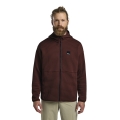 Jack Wolfskin Mogari Hooded Full Zip Fleece Jacket (breathable, recycled polyester) brown men's