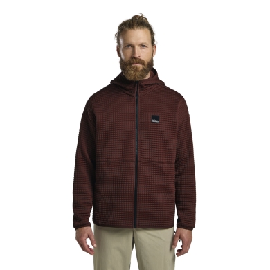 Jack Wolfskin Mogari Hooded Full Zip Fleece Jacket (breathable, recycled polyester) brown men's