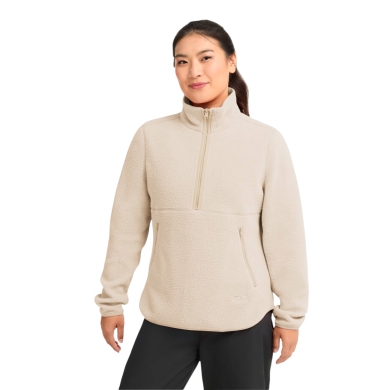 Jack Wolfskin Lite Curl Half-Zip Fleece Pullover Oyster Beige Ladies