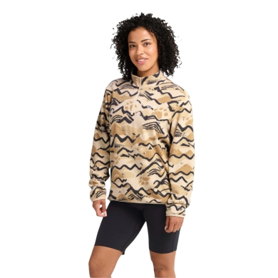 Jack Wolfskin Fleece Pullover Paw Era 100 Print Half-Zip brown/beige Ladies