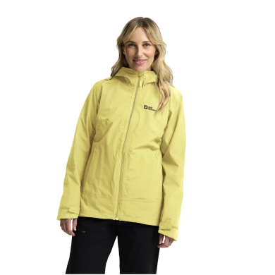 Jack Wolfskin All-Season Jacket Moonrise 3in1 2025 (waterproof and windproof, with fleece inner jacket) lemon yellow ladies