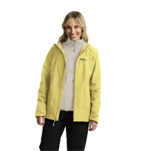 Jack Wolfskin All-Season Jacket Moonrise 3in1 2025 (waterproof and windproof, with fleece inner jacket) lemon yellow ladies