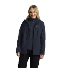 Jack Wolfskin All-Season Jacket Moonrise 3in1 2025 (waterproof and windproof, with fleece inner jacket) midnight blue/sky blue ladies