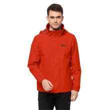 Jack Wolfskin Stormy Point 2-Layer Rain Jacket (Weatherproof Jacket, Waterproof/Windproof, Breathable) Orange/Red Men