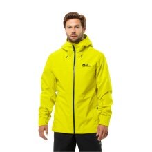 Jack Wolfskin Hiking Jacket/Rain Jacket Highest Peak 3-Layer (waterproof, windproof, breathable) lemon yellow Men's