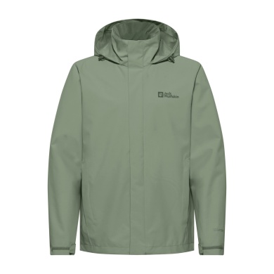 Jack Wolfskin Trailtime Rain Jacket 2-Layer (waterproof, breathable) light green men's