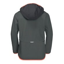 Jack Wolfskin Softshell Jacket Fourwinds (wind & water repellent) dark green Kids