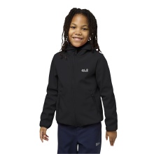 Jack Wolfskin Softshell Jacket Fourwinds (windproof, lined) 2025 black children/teenagers (164-176)