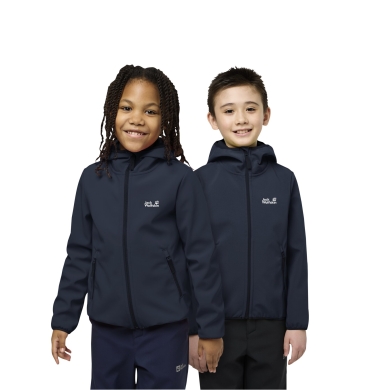 Jack Wolfskin Softshell Jacket Fourwinds (windproof, lined) 2025 sky blue Children/Youth (164-176)