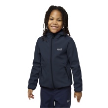 Jack Wolfskin Softshell Jacket Fourwinds (windproof, lined) 2025 sky blue Children/Youth (164-176)