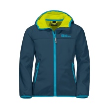 Jack Wolfskin Softshell Jacket Fourwinds (wind & water-repellent) dark blue Children/Youth (164-176)