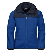 Jack Wolfskin Softshell Jacket Fourwinds (wind & water repellent) dark blue Kids