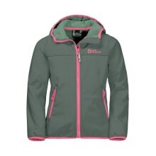 Jack Wolfskin Softshell Jacket Fourwinds (wind & water-repellent) hedge green Children/Youth (164-176)