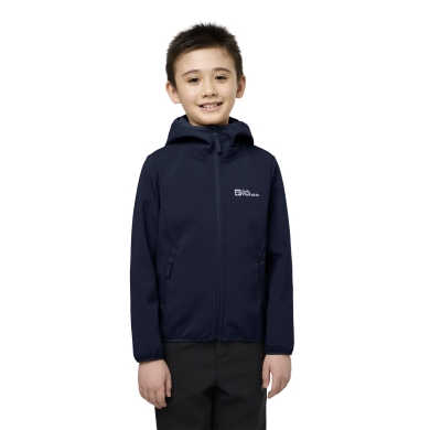 Jack Wolfskin Softshell Jacket Fourwinds (windproof, lined) 2025 night blue children