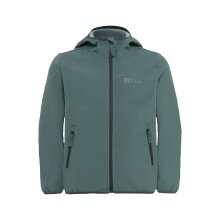 Jack Wolfskin Softshell Jacket Fourwinds (windproof, lined) 2025 jade green children/teenagers (164-176)