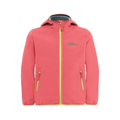 Jack Wolfskin Softshell Jacket Fourwinds (windproof, lined) 2025 sunset pink/coral girls