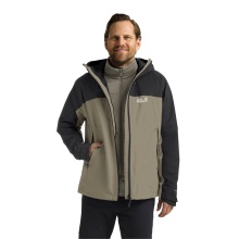Jack Wolfskin Transition Hiking Jacket Wild Places 3in1 (waterproof, windproof) grey/light brown men's